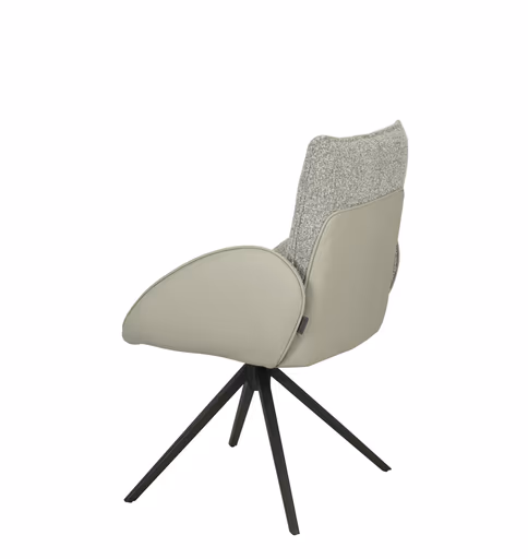 Armlehnstuhl MAURA - drehbar, Stoff, Silberfarben, Latte Macchiato