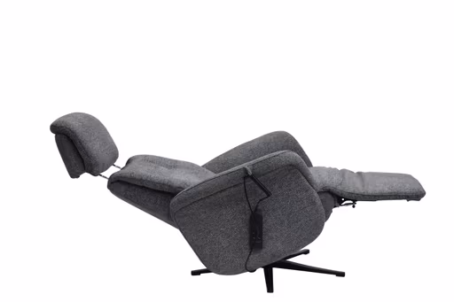 TV-Sessel MARLON - drehbar, Relaxfunktion, Kopfteilverstellung, Stoff, Graublau