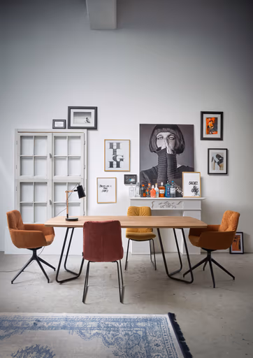 Armlehnstuhl Pelle - Stoff, Kupfer, Schwarzgrau