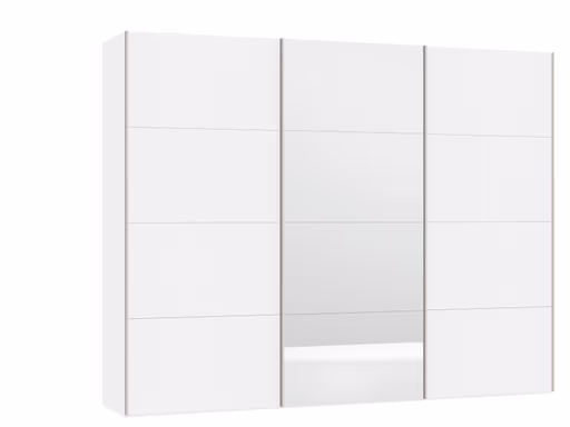 Schwebetürenschrank JOIN IT- B ca. 303 cm., Weiß, Glas, Weiß, Spiegel