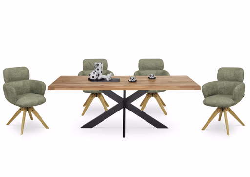 Armlehnstuhl MANJA - drehbar, Stoff, Grün