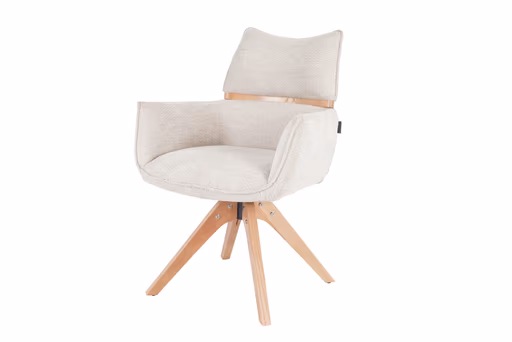 Armlehnstuhl MAROU - drehbar, Stoff, Beige