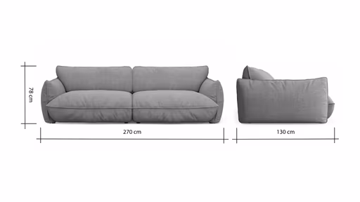 Sofa Fluffy - 4-Sitzer inkl. Rückenlehne verstellbar, Stoff, Kupfer