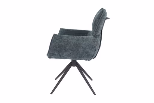 Armlehnstuhl MARGIT - drehbar, Stoff, Graublau