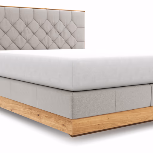 Boxspringbett Alpin Luxe - Liegefläche ca. 160x200 cm, Stoff, Graubeige