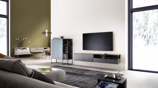 Hängesideboard Catona - Lack matt, Dunkelgrau