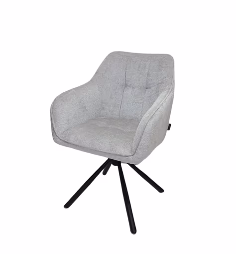 Armlehnstuhl MARLE - drehbar, Stoff, Silberfarben