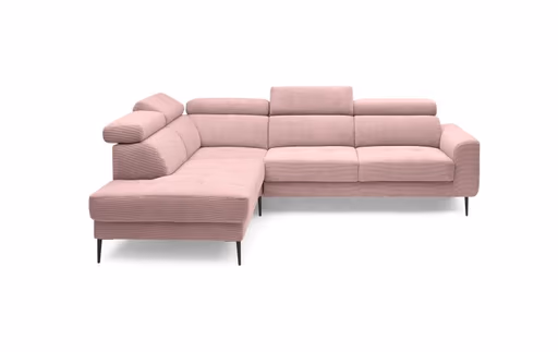 Ecksofa CHARIS - Ecke links, 2-Sitzer, Microfaser, Altrosa