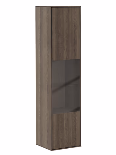 Hängevitrine Saratoga - Anschlag Rechts, Buche massiv, silbergrau geölt