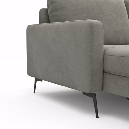 Wohnlandschaft Enna - Longchair links, 2,5-Sitzer, Ecke rechts, Stoff, Grau