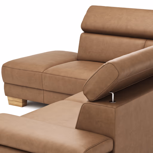 Ecksofa Philadelphia -  Ecke links, 2,5-Sitzer, Kopfteil verstellbar (manuell), Stoff, Braun