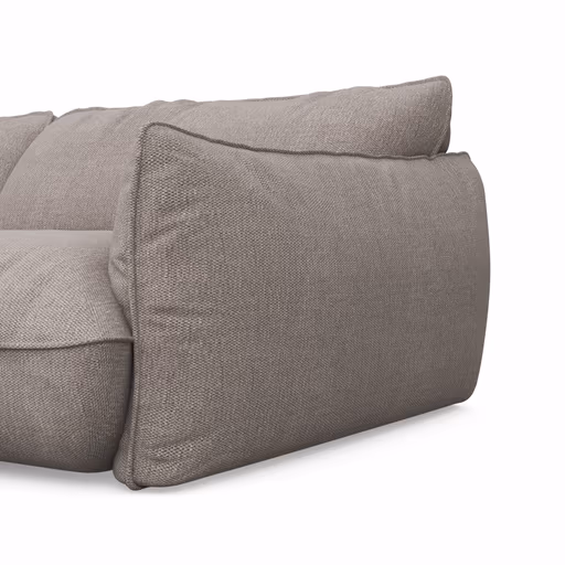 Ecksofa Fluffy - Longchair mit 2,5-Sitzer rechts inkl. Rückenlehne verstellbar, Stoff, Taupe