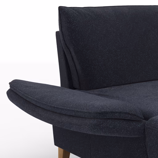 Sofa Stamford - 3,5-Sitzer, Bogen links mit Ecksofa 2-sitzig und Abschlusshocker Rechts, inkl. Armlehne verstellbar und Kopfstütze, Stoff, Dunkelblau