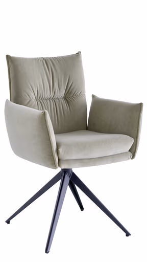 Armlehnstuhl Coscino - Velour, Graubeige