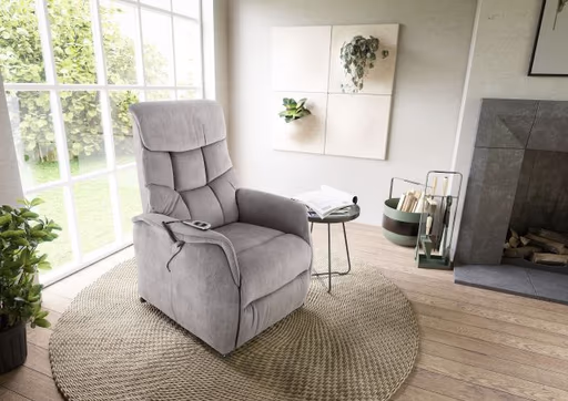 TV-Sessel - Aufstehhilfe, Relaxfunktion, Stoff, Grau