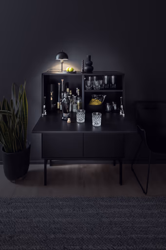 Highboard Edge -  Schwarz, Gebeizt