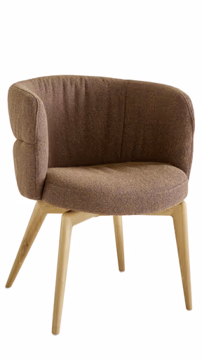 Armlehnstuhl Milana - Stoff, Cognac