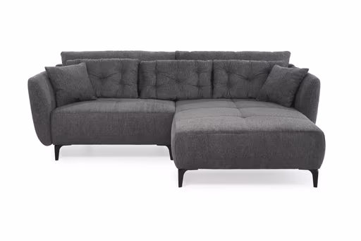 Ecksofa JANEK - 2,5-Sitzer, Ecke rechts, Stoff, Dunkelgrau