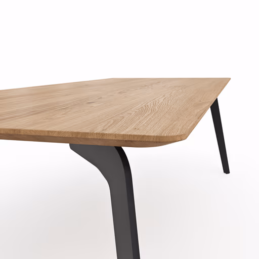 Esstisch Phoenix - LB ca. 240x100cm, Eiche geölt mit Epoxidharz dunkel