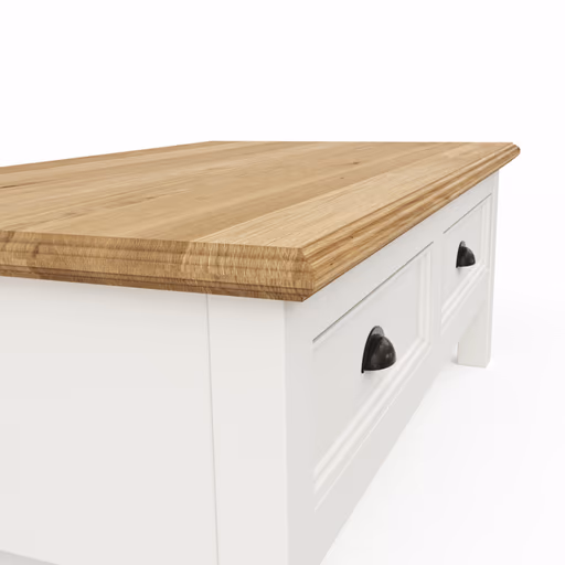 Couchtisch Louisiana - LBH ca. 70x120x45 cm, Weiß