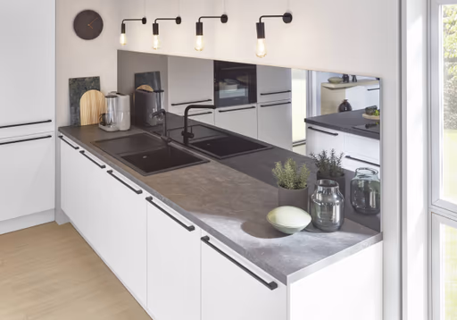 Inselküche 35.130 4 325, Alpinweiß