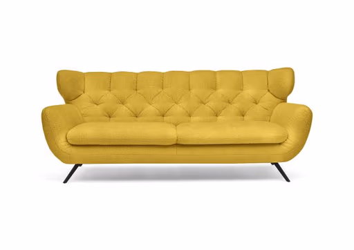 Sofa CHIRA - 3-Sitzer, Stoff, Gelb