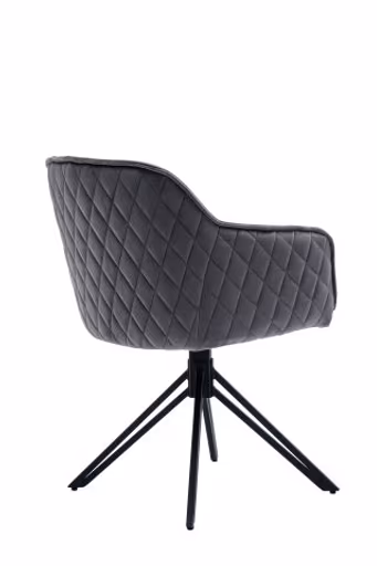 Armlehnstuhl - drehbar, Samt, Grau