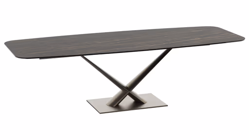 Esstisch Savona - LB ca. 280x100 cm, Fix, Keramik, Schwarz, Bootsform