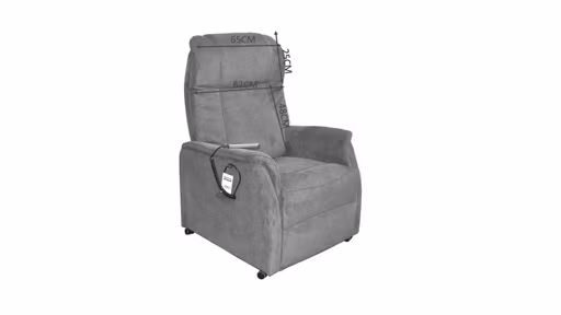 TV-Sessel MANDO - Aufstehhilfe, Relaxfunktion, Stoff, Grau-Beige