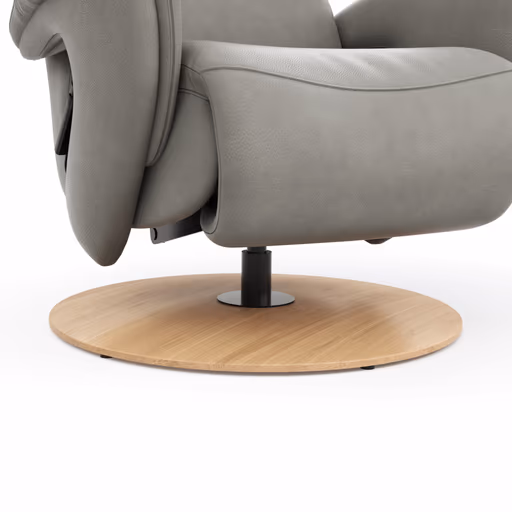 Sessel Tulsa Relax - Größe M, inkl. Fußteil/Rückenlehne verstellbar (motorisch), inkl. Kopfteilverstellung, Leder, Graubeige