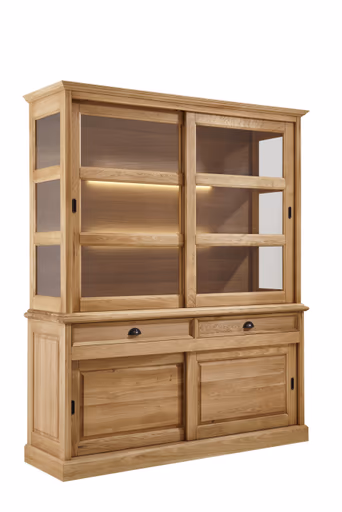 Buffetschrank Louisiana - inkl. Beleuchtung, mit Schiebetüren, Wildeiche teilmassiv, geölt