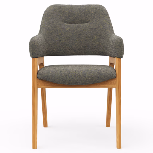 Armlehnstuhl Flore 1 - Stoff, Graugrün