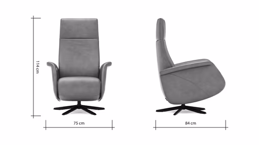 Sessel Girona - Relaxfunktion (motorisch), Leder, Moos