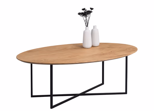 Couchtisch - LB ca. 115x70 cm, Wildeiche massiv geölt, Schwarz