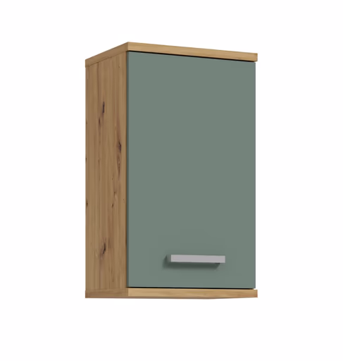 Hängeschrank- B ca. 40 cm, Eiche Dekor, Graugrün