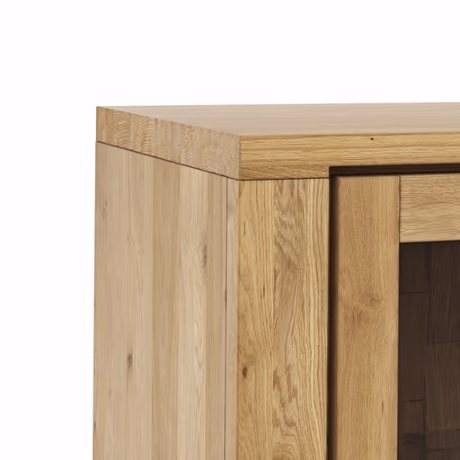 Highboard Bakersfield - Rückwand mit Holzschindeln, Asteiche massiv, geölt