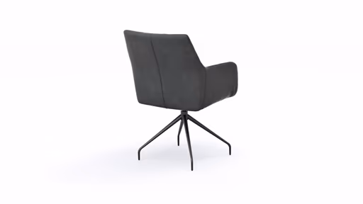 Armlehnstuhl Newcastle - drehbar, Leder, Anthrazit