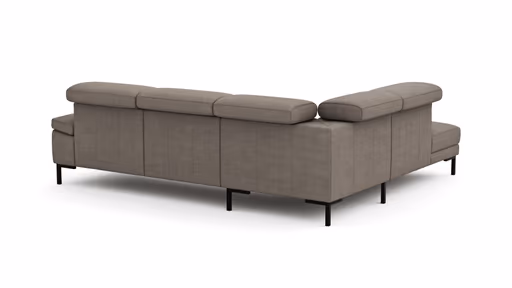 Ecksofa Hudson - Ecke links, 2,5-Sitzer, inkl. Kopfteil verstellbar, Stoff, Khaki