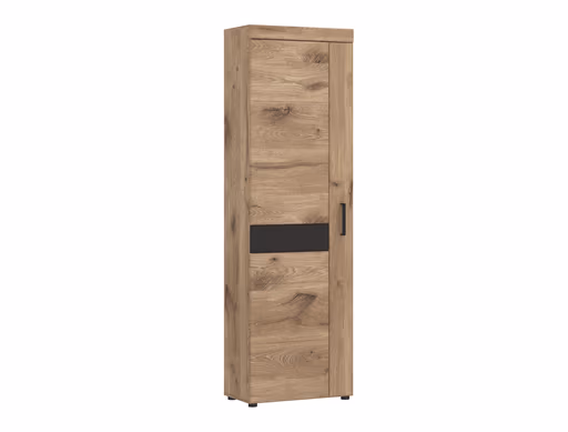 Garderobenschrank- B ca. 58 cm, Eiche Dekor, Dunkelgrau