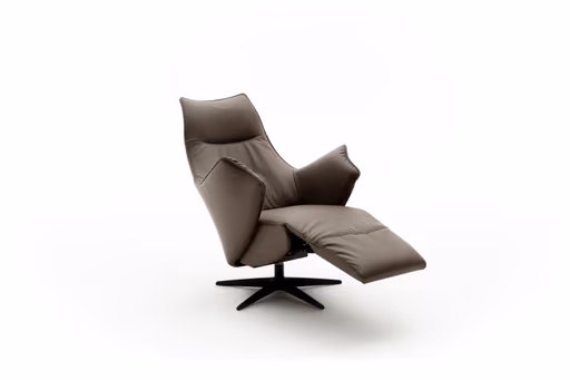 Relaxsessel Girona - Relaxfunktion (motorisch), Leder, Braun