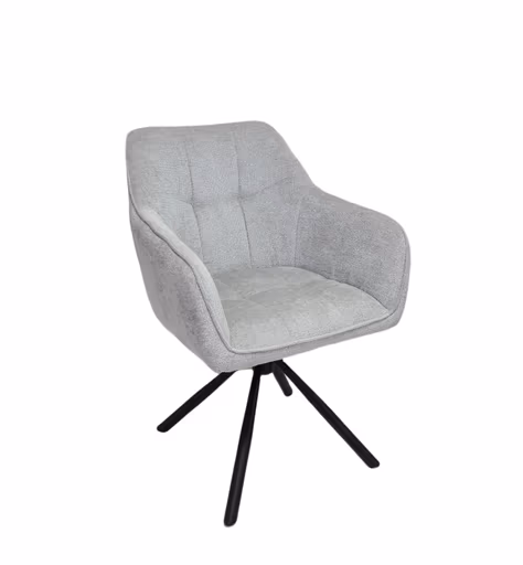 Armlehnstuhl MARLE - drehbar, Stoff, Silberfarben