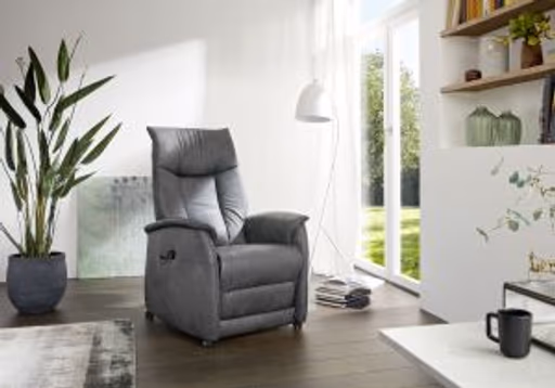 Fernsehsessel EM Düsseldorf - Relaxfunktion (3-motorisch), Leder, Brikett