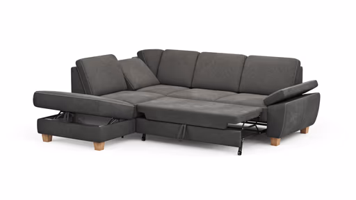 Ecksofa Sommerville - Ecke links mit 2,5-Sitzer, inkl. Schlaffunktion, Relaxfunktion (manuell), Stoff, Anthrazit
