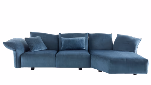 Ecksofa Motone - 2,5-Sitzer, Trapezsofa rechts, Stoff Türkis