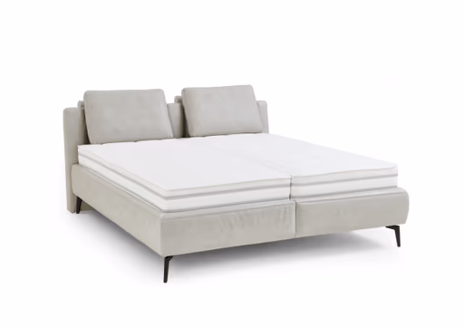 Polsterbett - Liegefläche ca. 180x200 cm, Stoff, Silbergrau