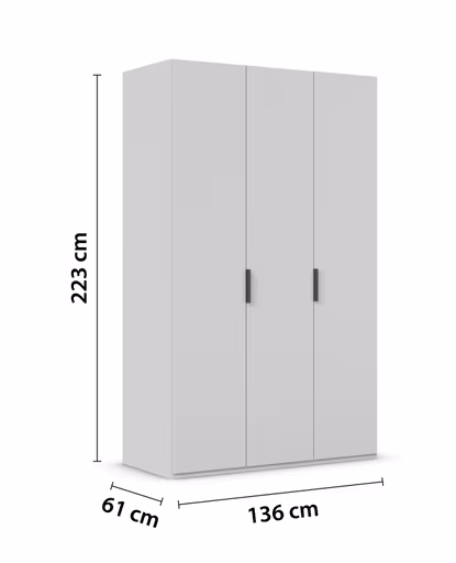 Drehtürenschrank ROVERO- B ca. 135 cm, Hellgrau