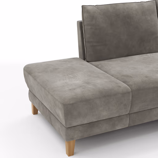 Sofa Stamford - inkl. Armlehne verstellbar und Kopfstütze, Ecksofa 2-sitzig und Abschlusshocker links mit 3,5-Sitzer, Bogen rechts, Stoff, Anthrazit