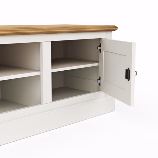 TV-Board Louisiana - teilmassiv, Weiß