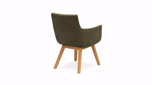 Armlehnstuhl Calgary - Leder, Olive