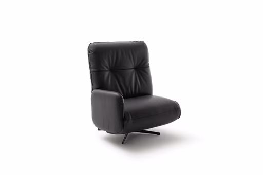 Loungesessel Lovere - Leder, Schwarz, Armlehne links